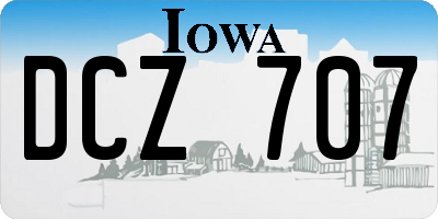 IA license plate DCZ707