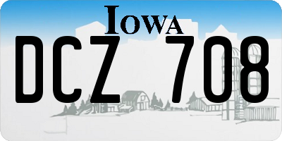 IA license plate DCZ708