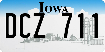 IA license plate DCZ711