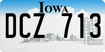 IA license plate DCZ713
