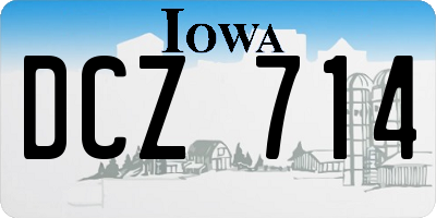 IA license plate DCZ714