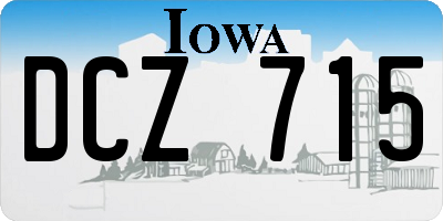 IA license plate DCZ715