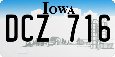 IA license plate DCZ716