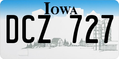 IA license plate DCZ727