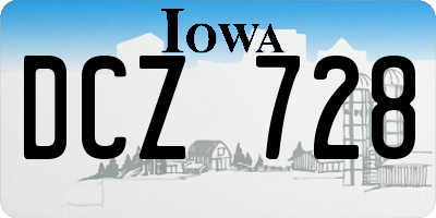 IA license plate DCZ728