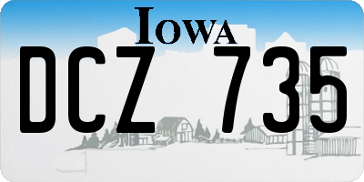 IA license plate DCZ735