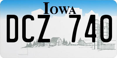 IA license plate DCZ740