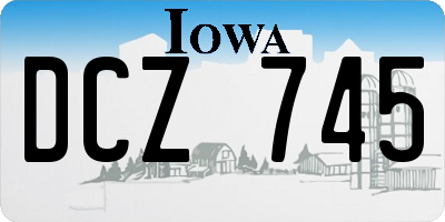 IA license plate DCZ745