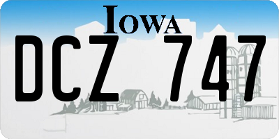 IA license plate DCZ747