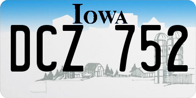 IA license plate DCZ752