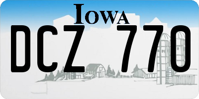 IA license plate DCZ770