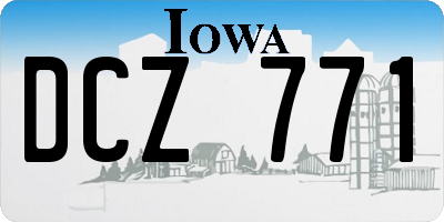 IA license plate DCZ771