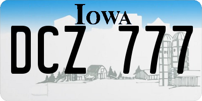 IA license plate DCZ777