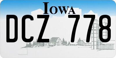 IA license plate DCZ778