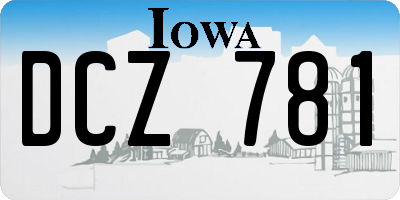 IA license plate DCZ781