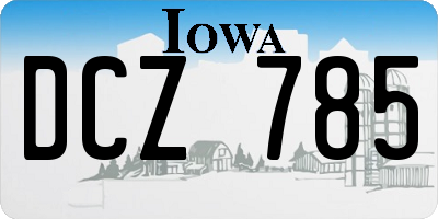 IA license plate DCZ785