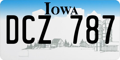 IA license plate DCZ787