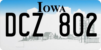 IA license plate DCZ802