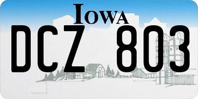IA license plate DCZ803