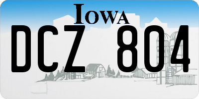 IA license plate DCZ804