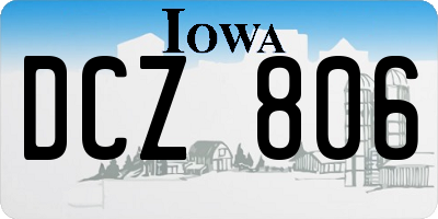 IA license plate DCZ806