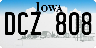 IA license plate DCZ808