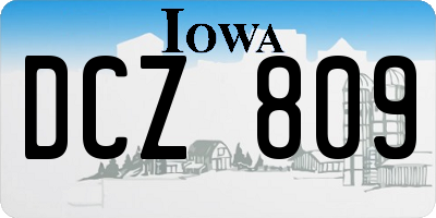 IA license plate DCZ809