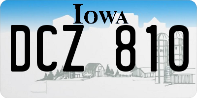 IA license plate DCZ810