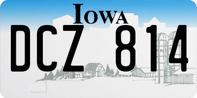 IA license plate DCZ814
