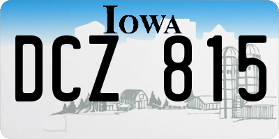 IA license plate DCZ815