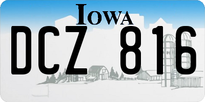 IA license plate DCZ816