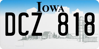 IA license plate DCZ818