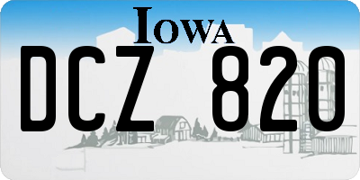 IA license plate DCZ820
