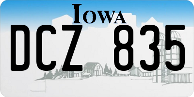 IA license plate DCZ835