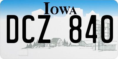 IA license plate DCZ840