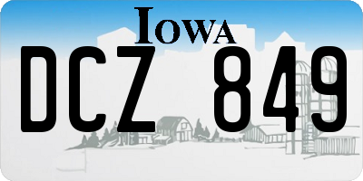 IA license plate DCZ849