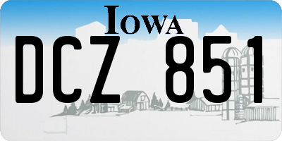 IA license plate DCZ851
