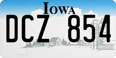 IA license plate DCZ854