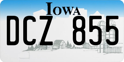 IA license plate DCZ855