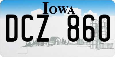 IA license plate DCZ860