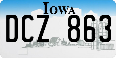 IA license plate DCZ863