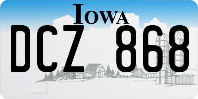 IA license plate DCZ868