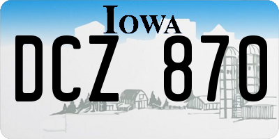 IA license plate DCZ870