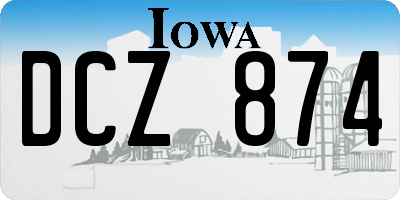 IA license plate DCZ874