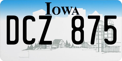 IA license plate DCZ875