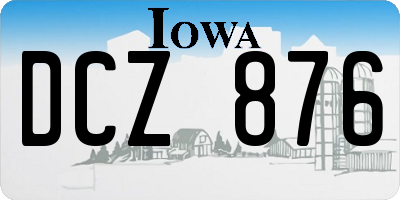 IA license plate DCZ876