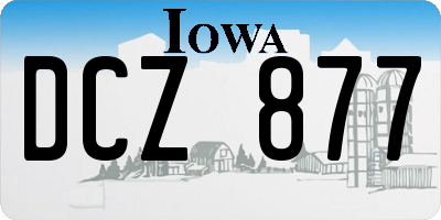 IA license plate DCZ877