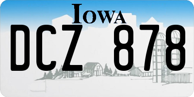 IA license plate DCZ878