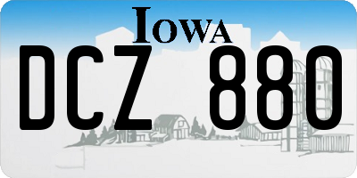IA license plate DCZ880