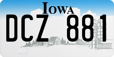 IA license plate DCZ881